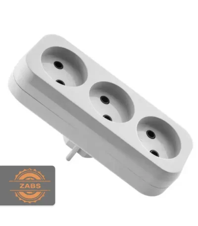 چندراهی ۳ خانه پریز بدون ارت با دوشاخه مدل شهاب کد 2200