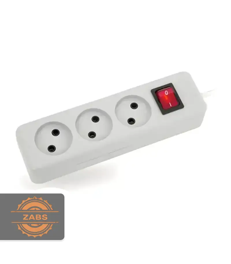 850 پریز سیار 3 خانه بدون ارت با کلید پارت الکتریک مدل شهاب