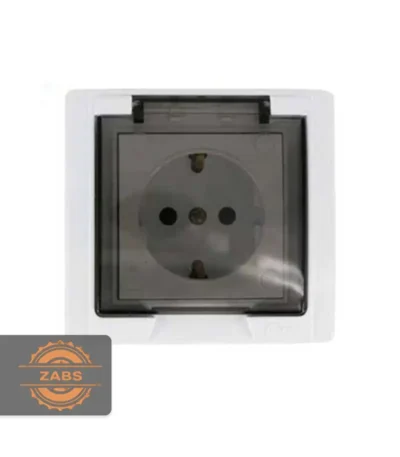 سرامیک پریز ارت دار درب دار بارانی توکار پارت الکتریک مدل آذین کد 7240